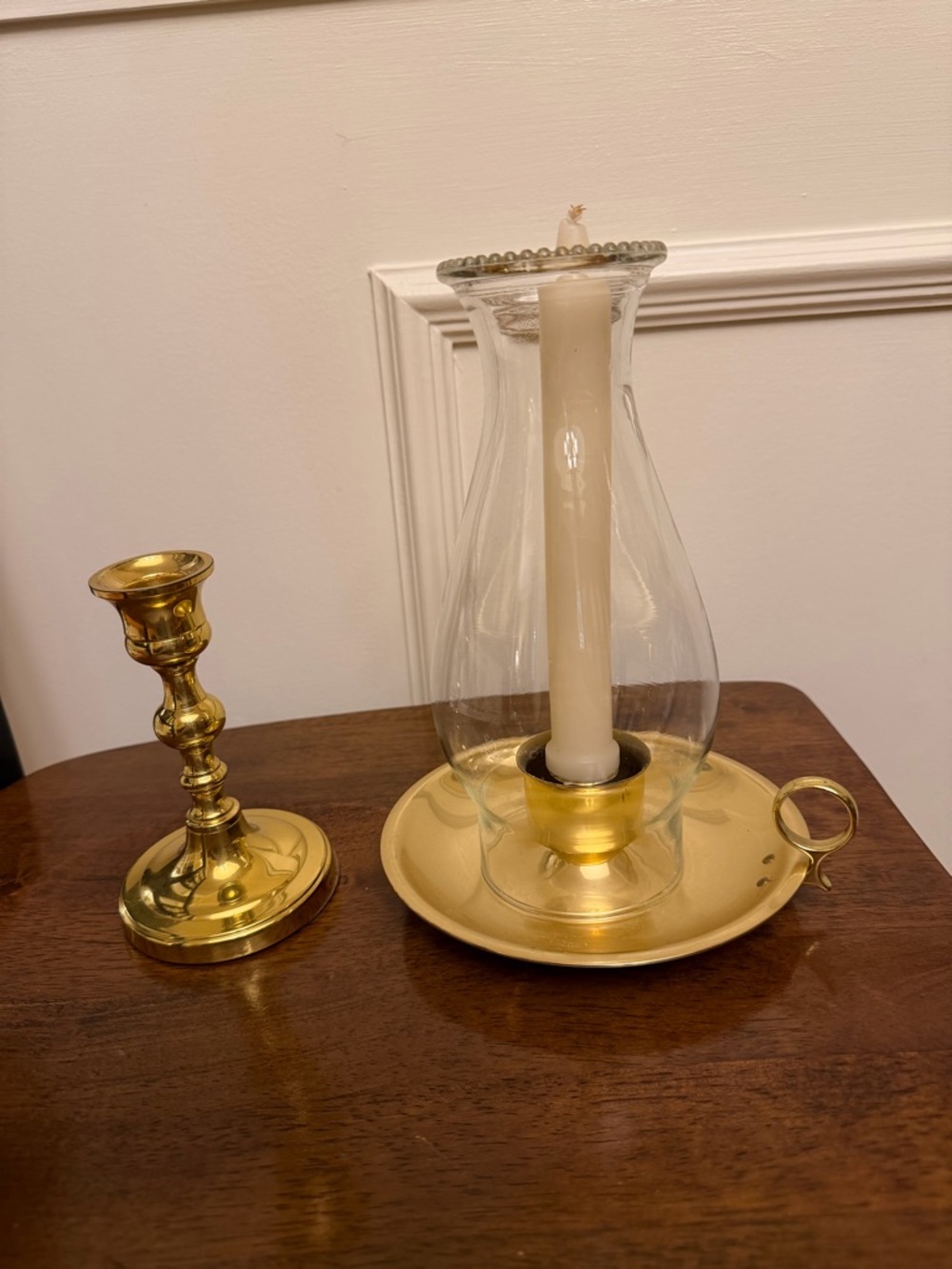 Baldwin Brass Hurricane Candlestick Holder and no brand brass candlestick holder